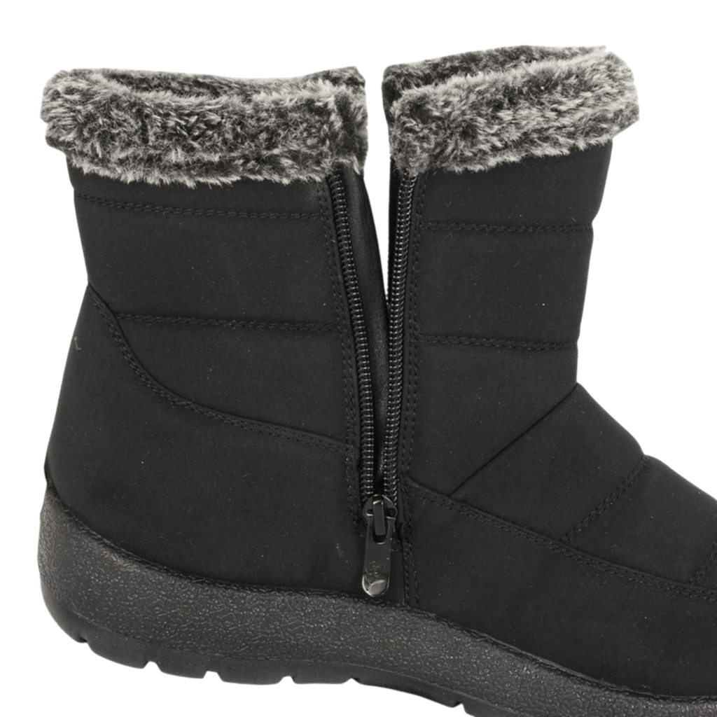 Boulevard Womens Winter Warm Fur Lined Wide Fit Snow Boot Black - Renna Clothing