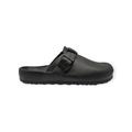Buckled Rubber Mule Clogs Black - Renna Clothing