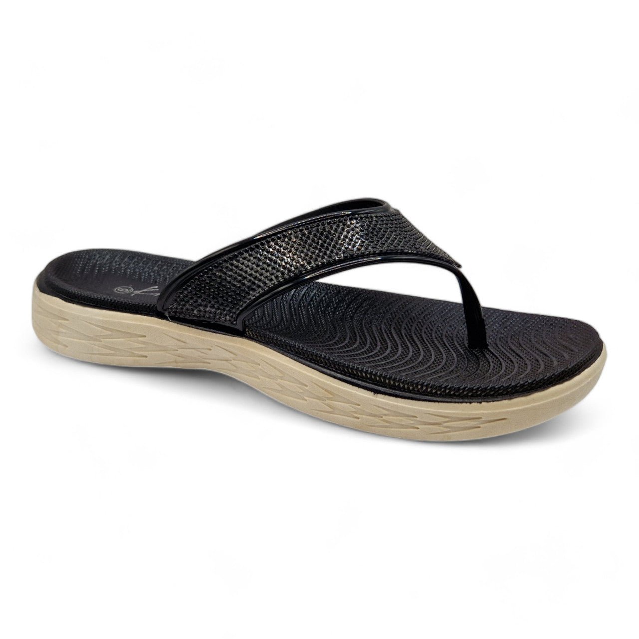 Chunky Platform Toe Post Flip Flop Black - Renna Clothing