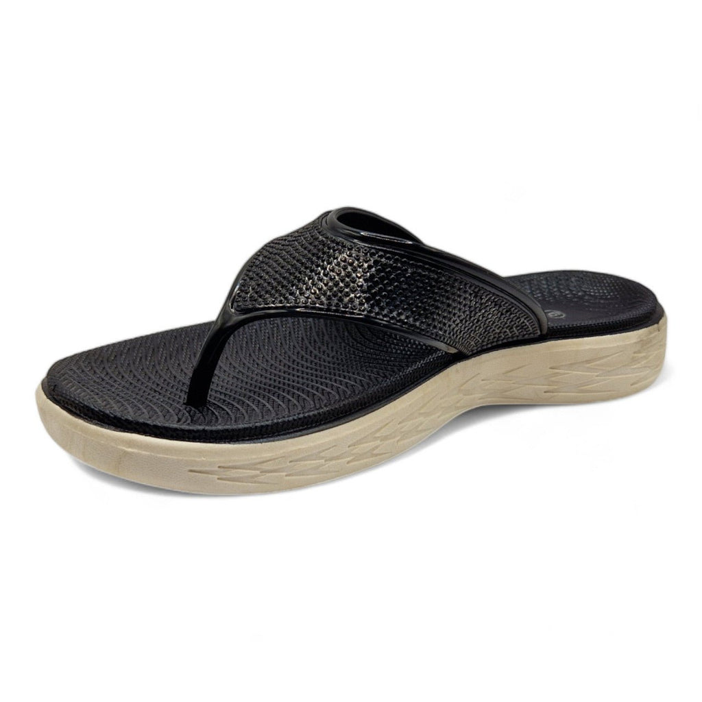 Chunky Platform Toe Post Flip Flop Black - Renna Clothing