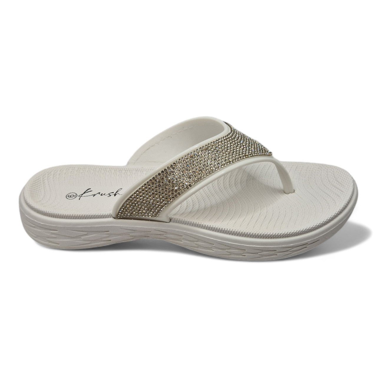 Chunky Platform Toe Post Flip Flop White - Renna Clothing