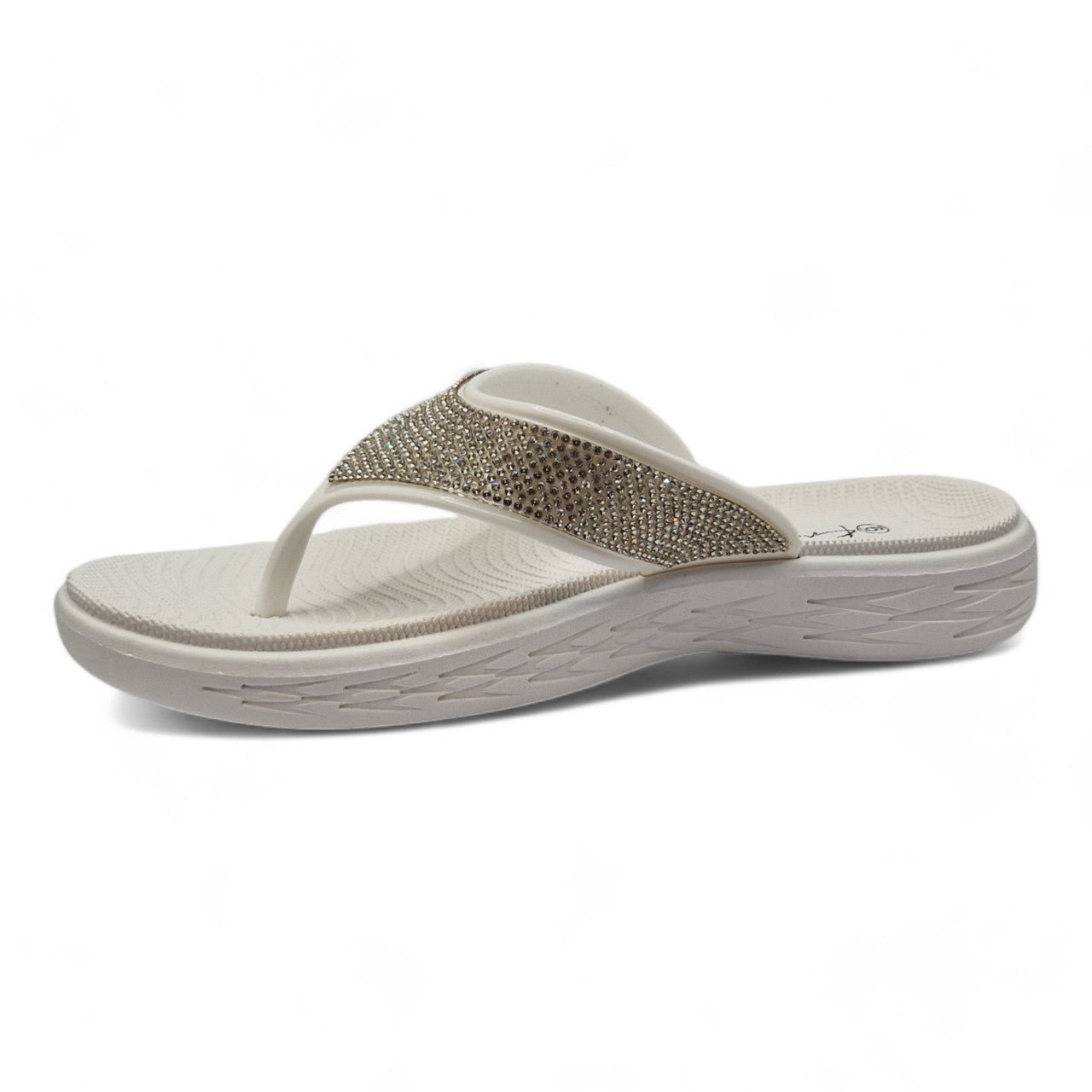 Chunky Platform Toe Post Flip Flop White - Renna Clothing