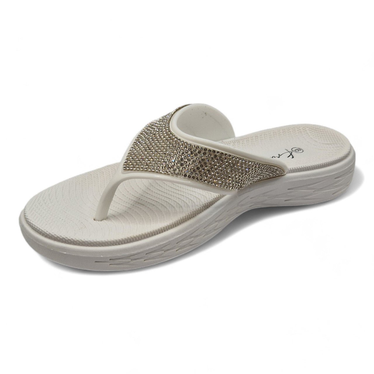 Chunky Platform Toe Post Flip Flop White - Renna Clothing