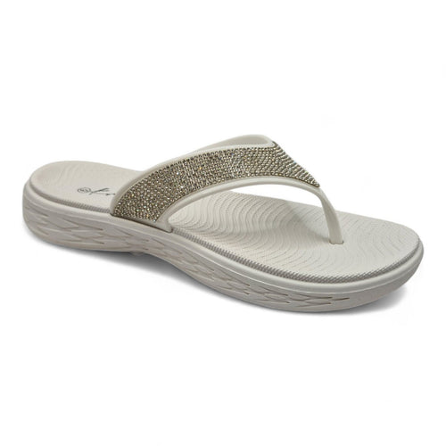 Chunky Platform Toe Post Flip Flop White - Renna Clothing