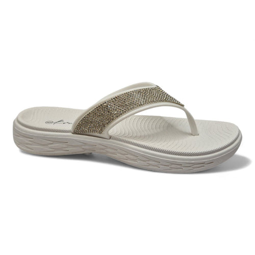 Chunky Platform Toe Post Flip Flop White - Renna Clothing