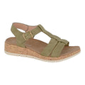 Cipriata Touch Fastening 2 Bar Low Wedge Sandals Green - Renna Clothing