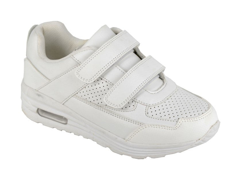 DEK Kids Casual Strap Up School Air Trainers White - Renna Clothing