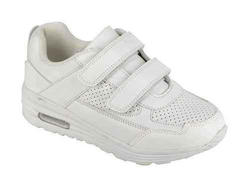DEK Kids Casual Strap Up School Air Trainers White - Renna Clothing
