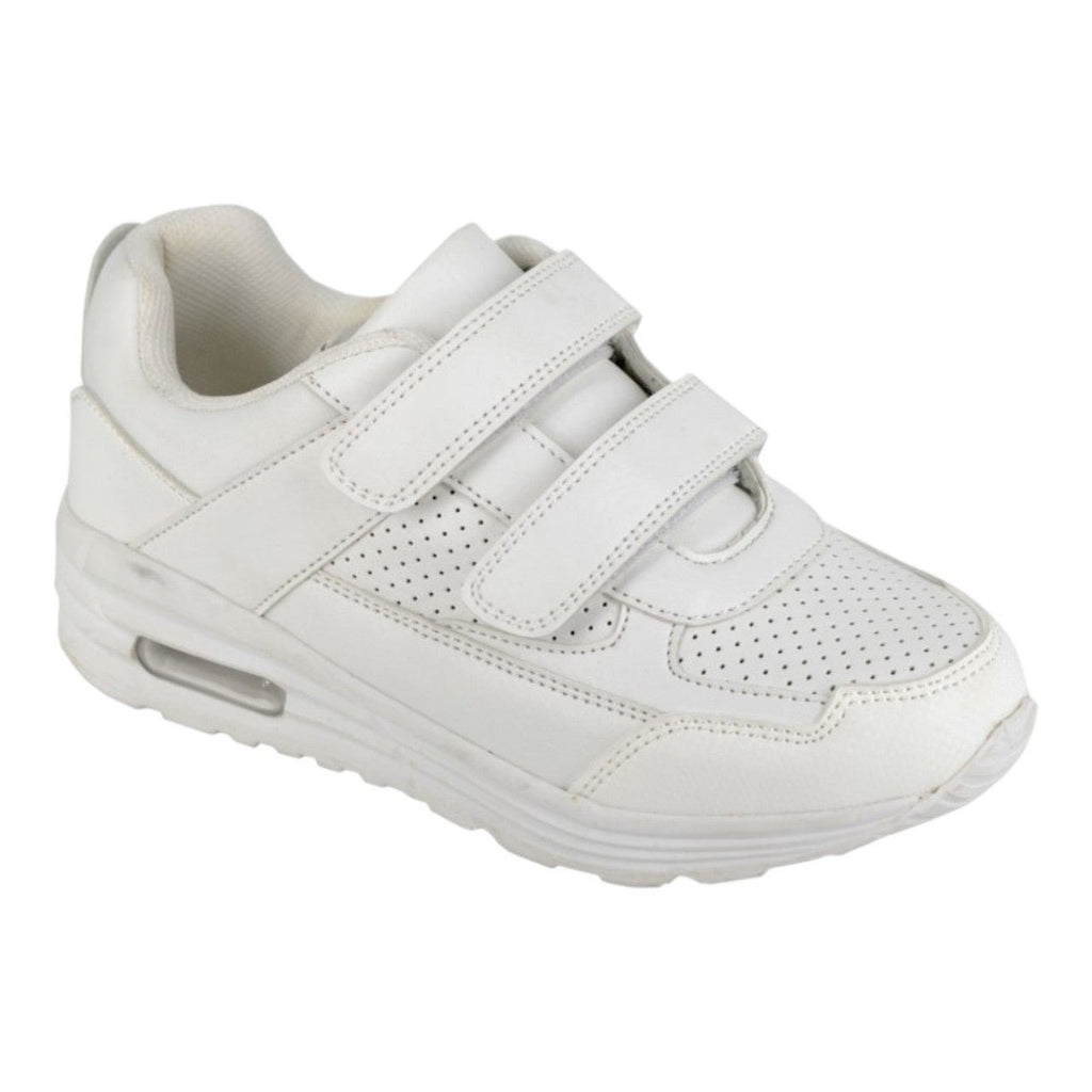 DEK Kids Casual Strap Up School Air Trainers White - Renna Clothing