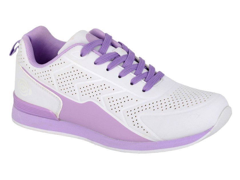 DEK Lace Up No Tred Bowling Trainer White Lilac - Renna Clothing