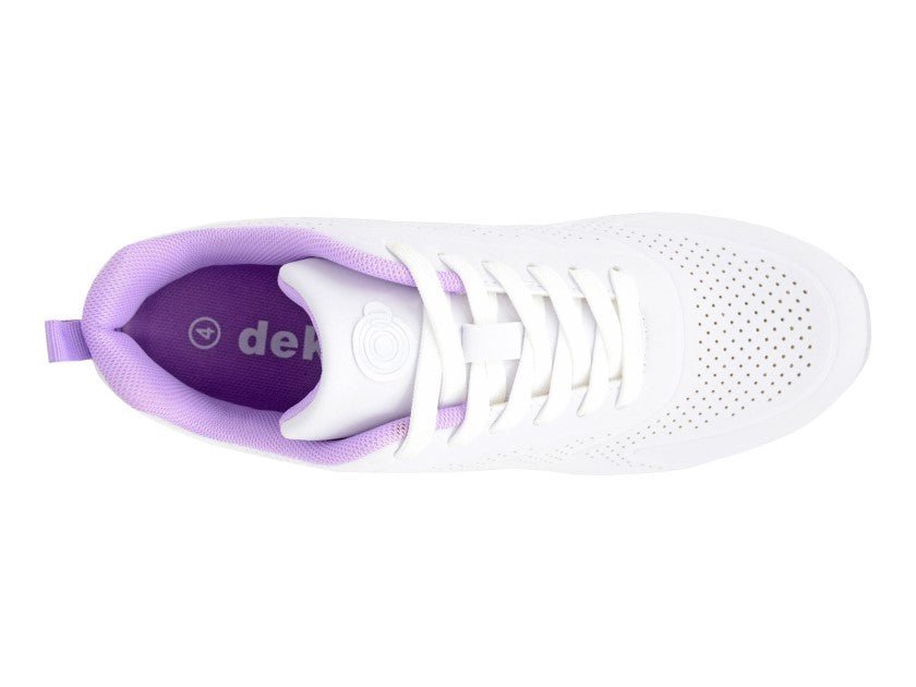 DEK Lace Up No Tred Lawn Bowling Trainer White Lilac - Renna Clothing