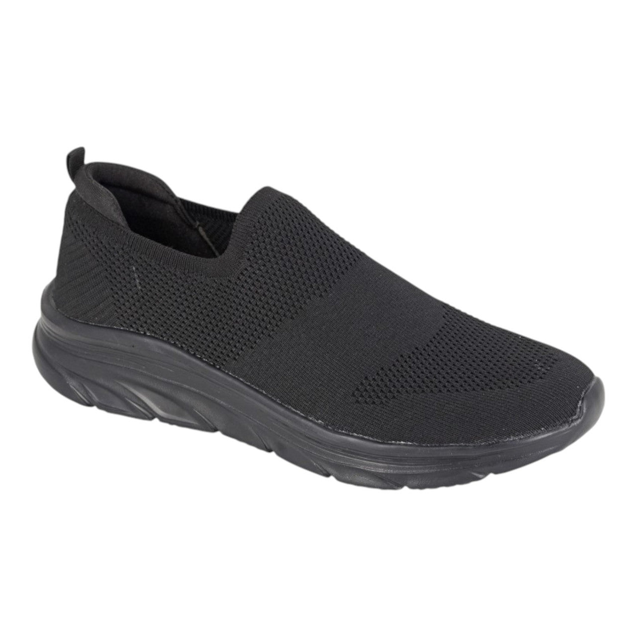 Dek Men's Slip On Breathable Flyknit Casual Trainers Black - Renna Clothing