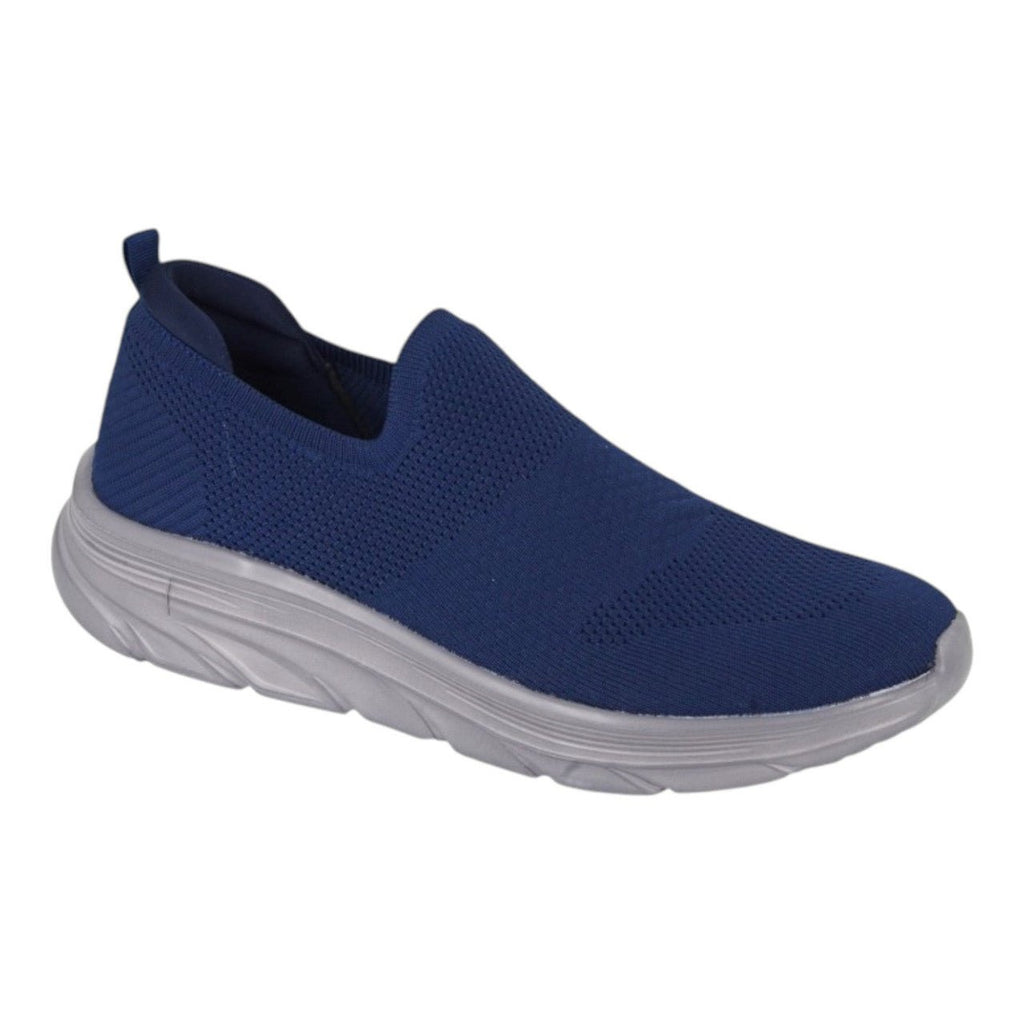 Dek Men's Slip On Breathable Flyknit Casual Trainers Navy - Renna Clothing