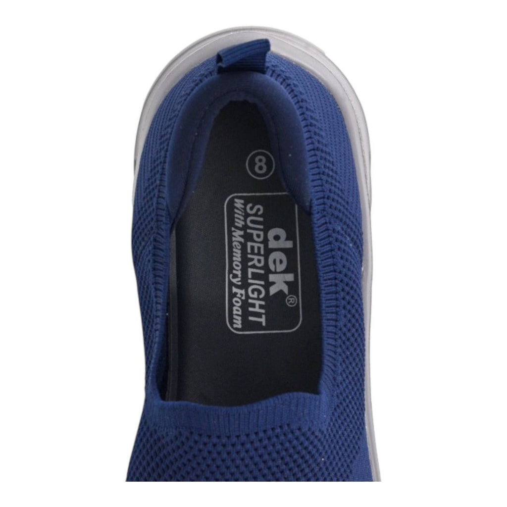 Dek Men's Slip On Breathable Flyknit Casual Trainers Navy - Renna Clothing