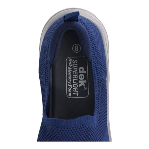 Dek Men's Slip On Breathable Flyknit Casual Trainers Navy - Renna Clothing