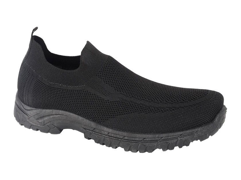 DEK Men’s Slip - On Knit Trainers – Black - Renna Clothing