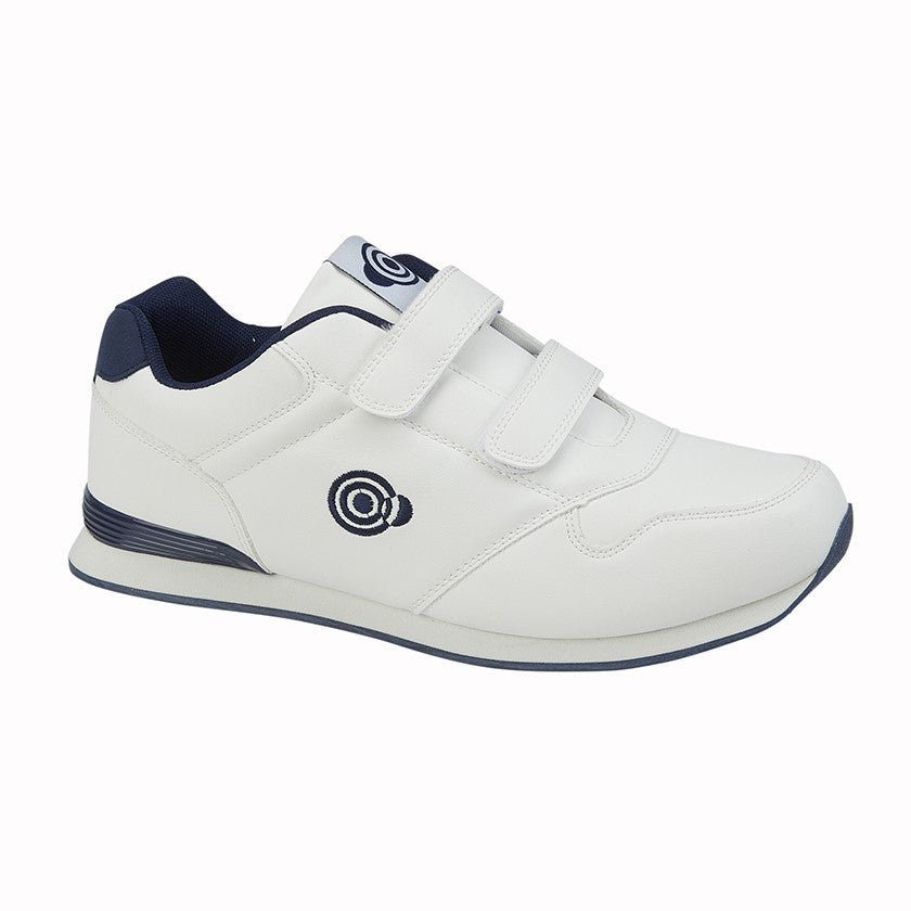 DEK Strap Up No Tred Bowling Trainer White Navy - Renna Clothing