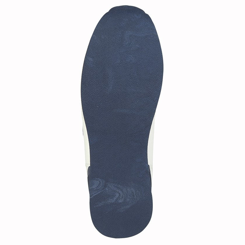 DEK Strap Up No Tred Bowling Trainer White Navy - Renna Clothing