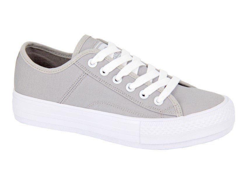Dek Women's Lace Up Canvas Trainers Grey - Renna Clothing