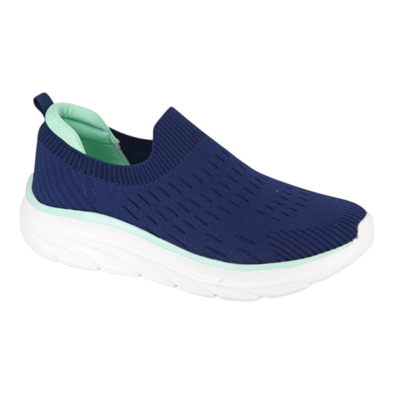 Dek Women's Slip On Breathable Flyknit Casual Trainers Navy - Renna Clothing