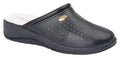 DEK Womens Slip On Leather Clogs Navy - Renna Clothing