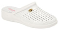 DEK Womens Slip On Leather Clogs White - Renna Clothing