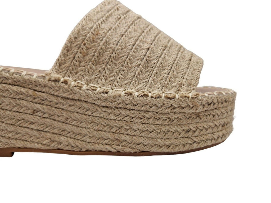 Espadrille Mule Flatform Hessian Sandal Beige - Renna Clothing