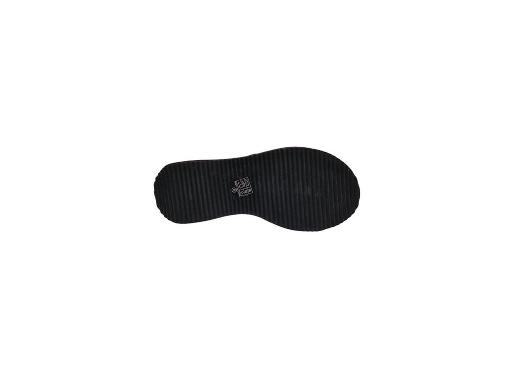 Flatform Toe Post Chunky Sandals Black - Renna Clothing