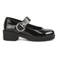 Girls Mary Janes School Chunky Heel Shoes Patent Black - Renna Clothing