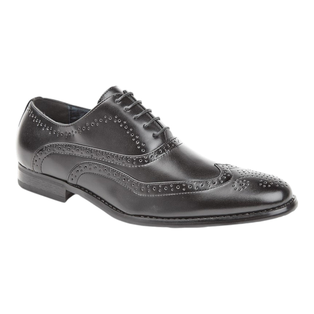 Goor Men's Leather Brogue Oxford Shoes - Black - Renna Clothing