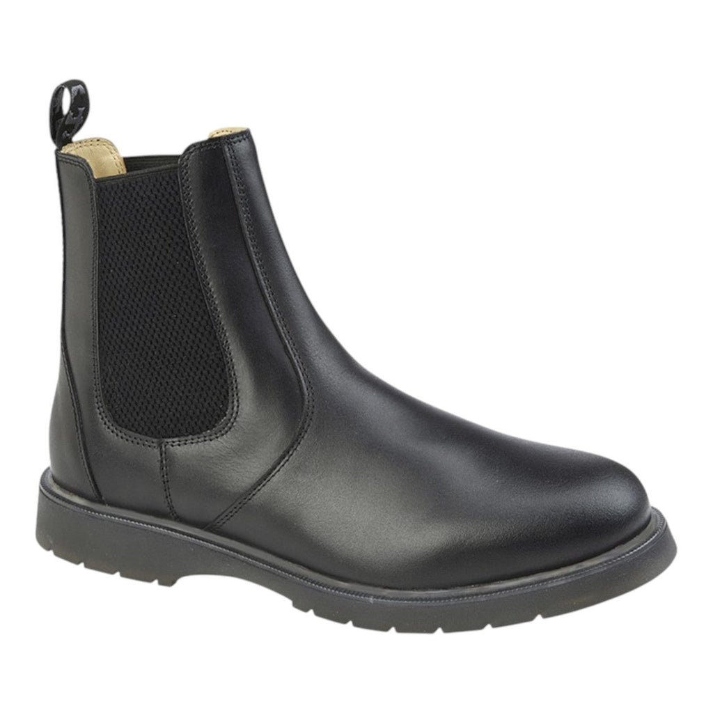 Grafters Leather Gusset Ankle Boots Black - Renna Clothing