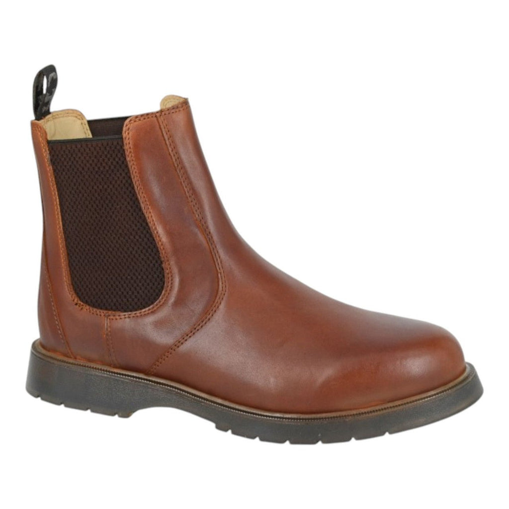 Grafters Leather Gusset Ankle Boots Tan Brown - Renna Clothing