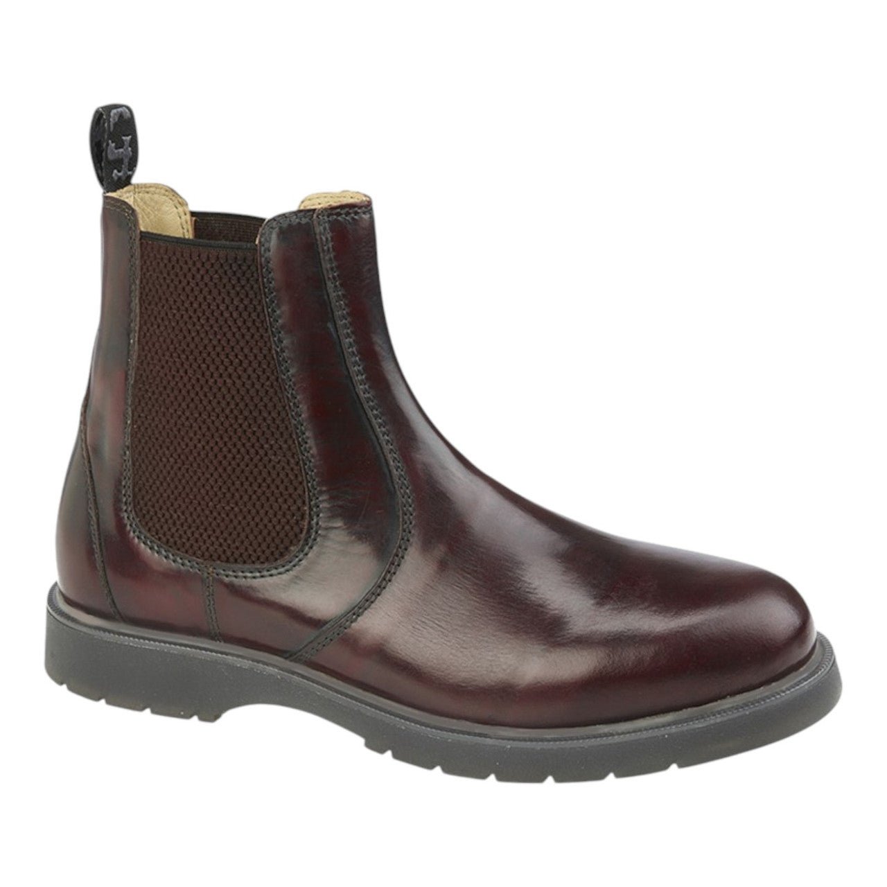 Grafters Leather Gusset Ankle Boots Tan Burgundy - Renna Clothing