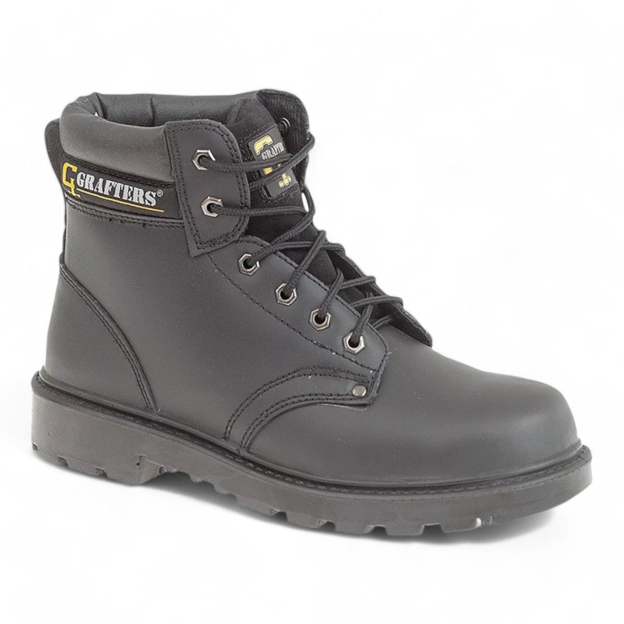 Grafters Leather Work Boots Black - Renna Clothing