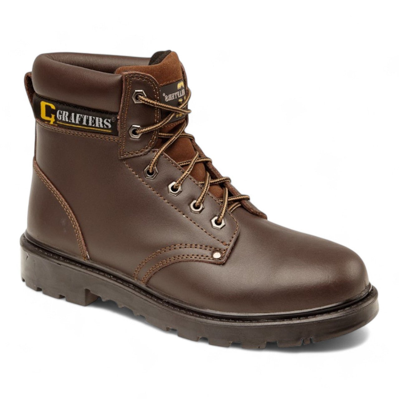 Grafters Leather Work Boots Brown - Renna Clothing
