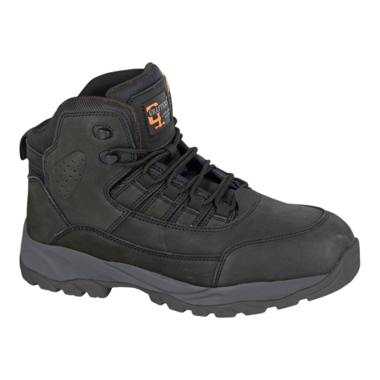 Grafters M331N S3L Safety Hiker Boot – Black Nubuck - Renna Clothing
