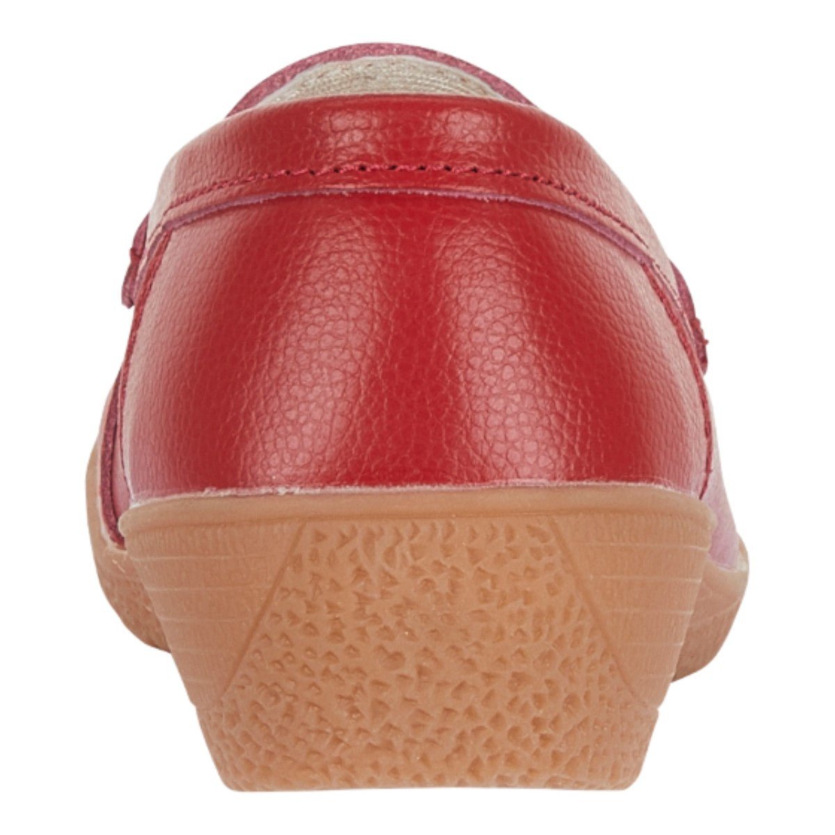Jo & Joe Ladies Sandbank Leather Wedge Loafers with Metal Trim Dark Red - Renna Clothing
