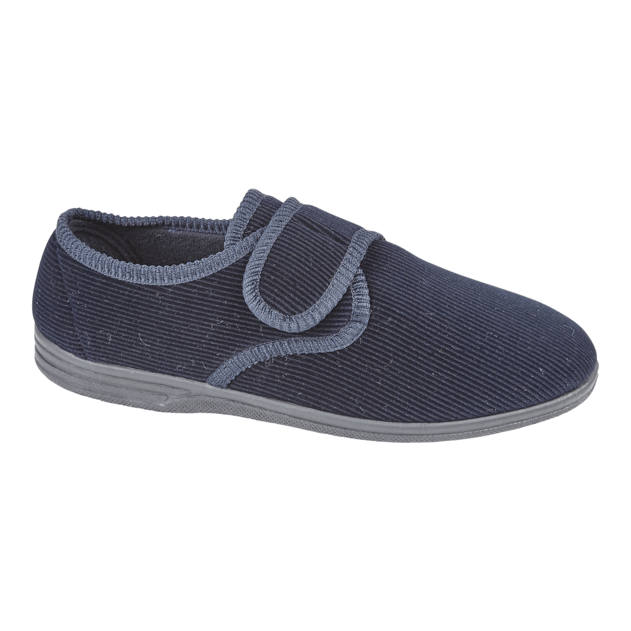 Jo & Joe Men's Strap Warm Hard Sole Slippers Navy - Renna Clothing