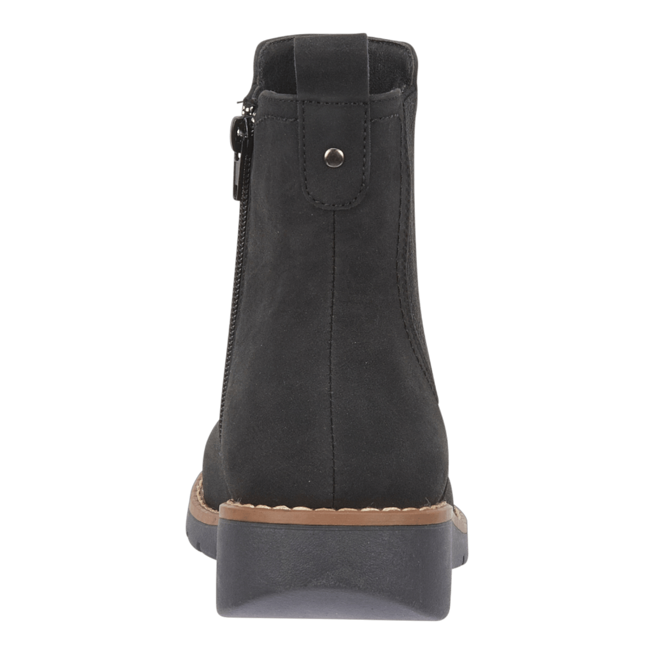Jo & Joe Twin Gusset Ankle Wedge Boots Black PU - Renna Clothing