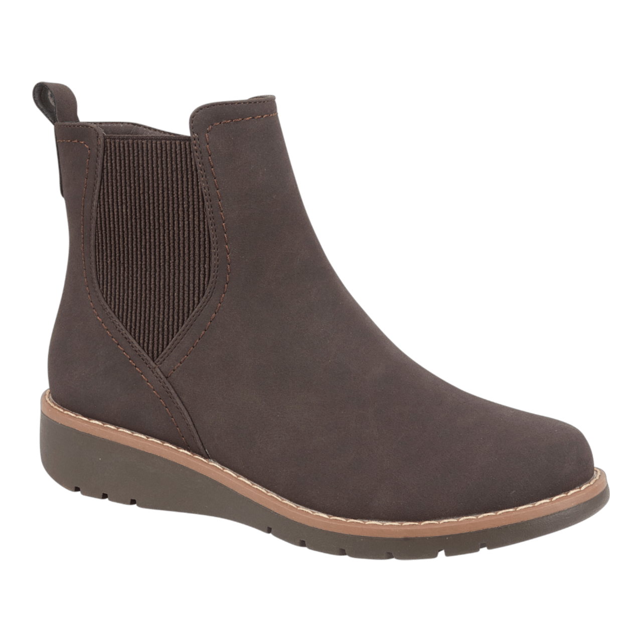 Jo & Joe Twin Gusset Ankle Wedge Boots Brown - Renna Clothing