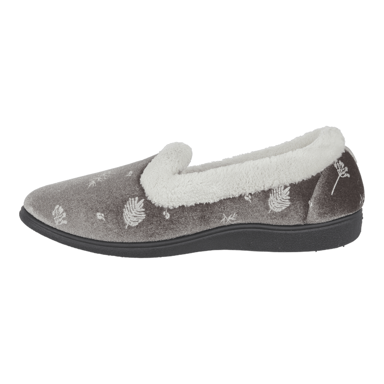 Jo & Joe Womens Fur Lined Slippers Grey - Renna Clothing