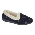Jo & Joe Womens Fur Lined Slippers Navy - Renna Clothing