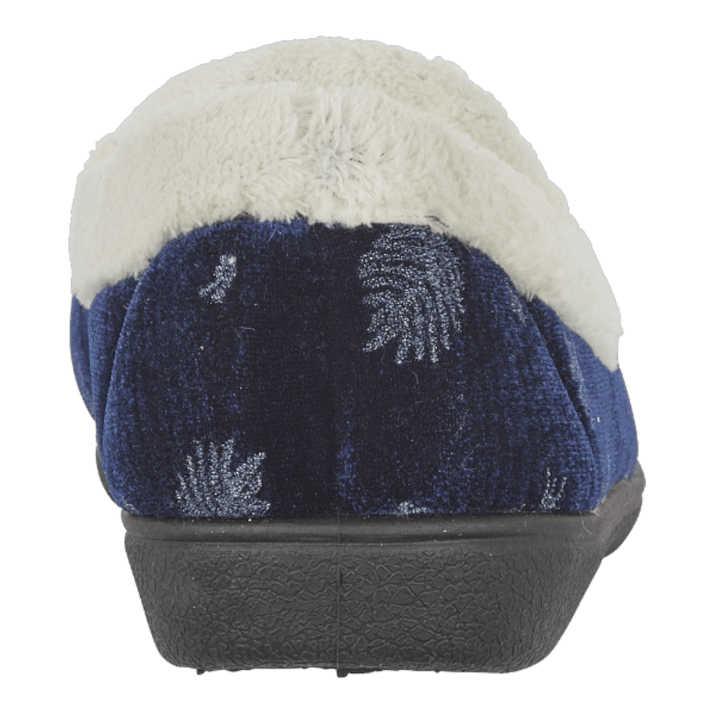 Jo & Joe Womens Fur Lined Slippers Navy - Renna Clothing