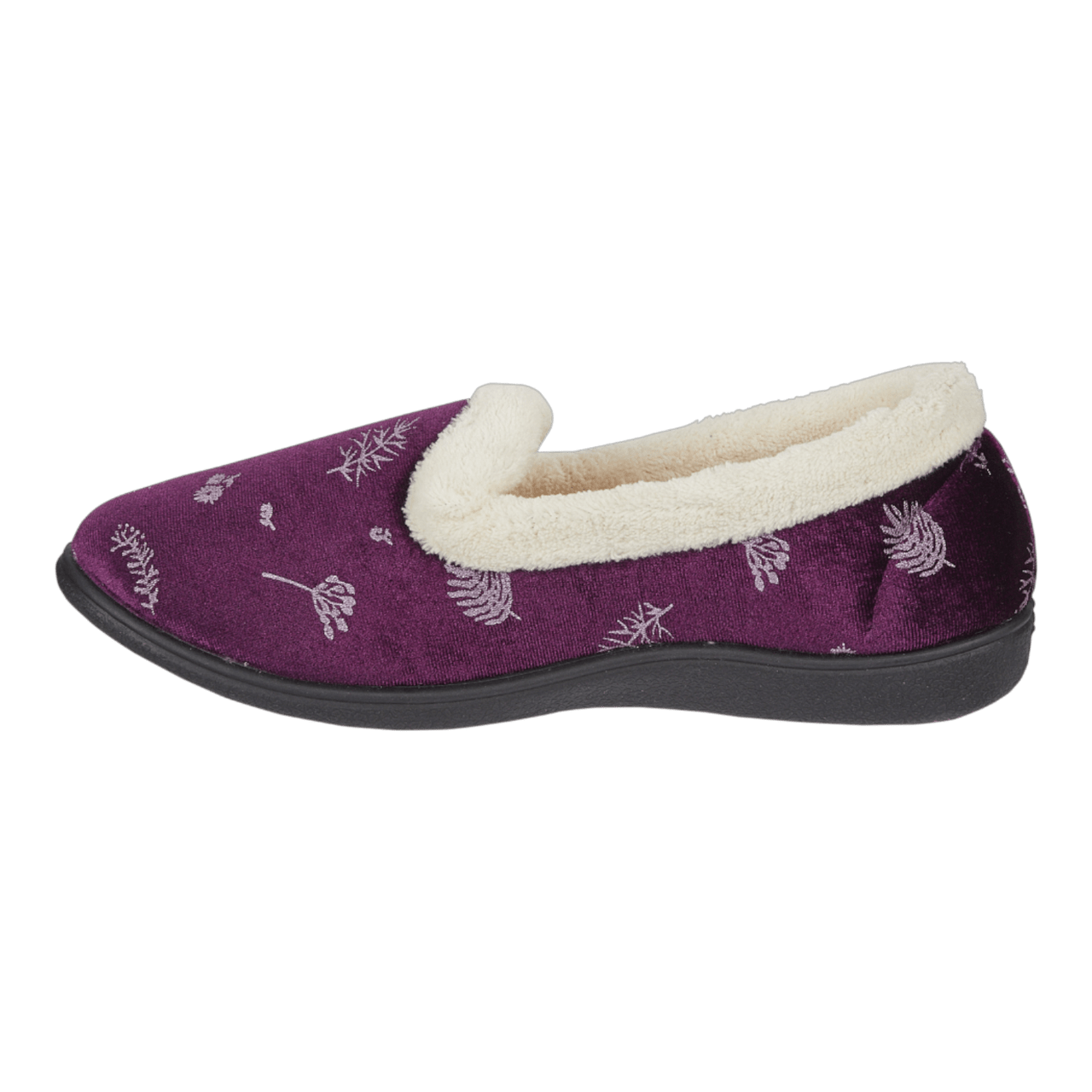 Jo & Joe Womens Fur Lined Slippers Purple - Renna Clothing