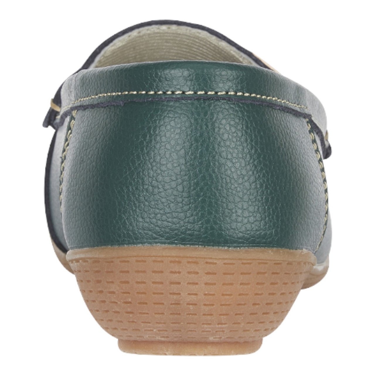 Jo & Joe Women's Leather Slip On Moccasin Shoes Hunter Green - Renna Clothing