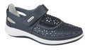 Mary Jane EEE Wide Fit Shoes Navy - Renna Clothing