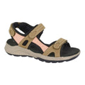 Mod Comfys Leather Touch Fastening Sports Sandals Taupe - Renna Clothing