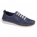 Mod Comfys Women's Lace Up Leather Trainers Navy - Renna Clothing
