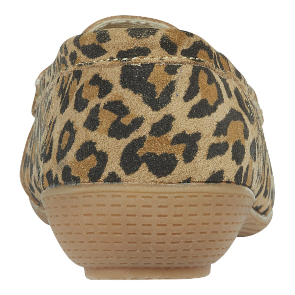 Jo & Joe Women's Leather Slip On Moccasin Shoes Smoke Leopard