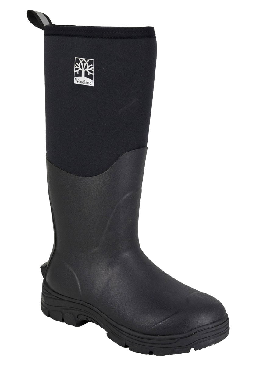 Neoprene Insulated Unisex Mucker Wellies with Rugged Rubber Sole Black - Renna Clothing